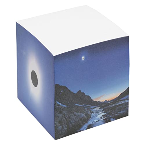 Earthcube (2017 Eclipse Design) Blank White 3.5 Inch Note Cube (Not Sticky) Made In Usa (Paper Us Or Can) 100% Recycled 700 Tear-Off Pages (Not Loose) #TOP3