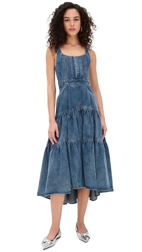 alice olivia diana sleeveless structured midi dress + Women's Denim Dress, Liana Vintage Blue, 4 at Amazon Women's Clothing store MIUMIU40 Size:- Large (10-14) ASOS Design Plisse Long