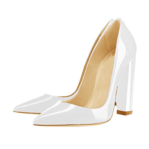 Yolkomo Women's Pointed Toe Block Heel Pumps - Main Image