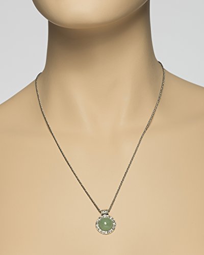 image for Stera Jewelry Round Floral Design 925 Sterling Silver Necklace with Gr