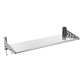 Funan Mountain Stainless Stell Wall Mount Shelf with Hooks 304 Bathroom Kitchen Commercial Shelf Rac
