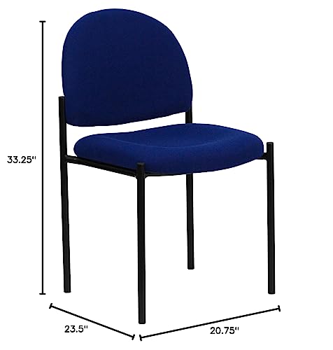Image of Flash Furniture Tania Comfort Navy Fabric Stackable Steel Side Reception Chair