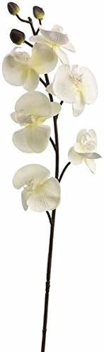 Real Touch Latex Single Orchid stem Branch for Home Decor, Office, Holidays, Weddings (Cool White)