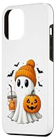 Kawaii Geist mit Kürbis und Herbst Drink Halloween Hülle für iPhone 12 Pro Max – Ansicht 2