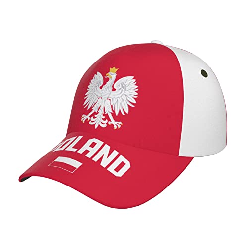 RFSHOP Casquette de baseball polonaise avec drapeau de la Pologne - Imprimé 3D - Unisexe - Réglable - Pour adulte - Casquette patriotique, #1614, taille unique