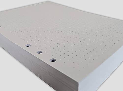 Image of A5 Dot Grid Paper, Extra Thick, 6-Hole Punched, 200 Sheets (400 Pages), 120 GSM