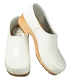  Handewitter Clogs Zapato de madera en color blanco lacado., Color blanco., 25 EU