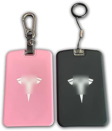 TANDRIVE 2PCS Silicone Key Card Holder Case Compatible with Tesla Model 3 and Model Y，Key Protector Cover Accessories, Black and Pink