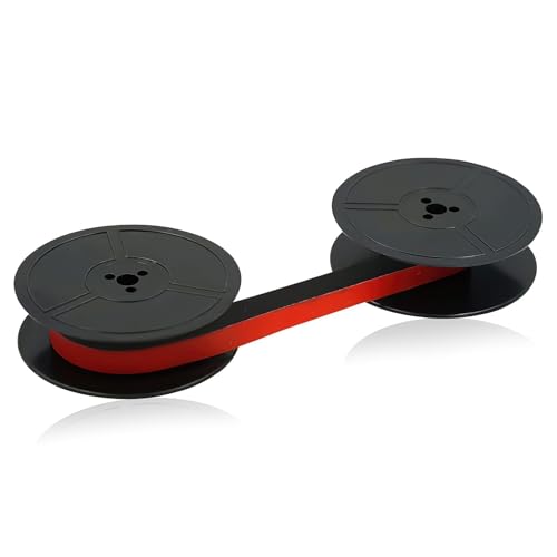 peaceking Cinta de Recambio para Máquina de Escribir Olivetti GR4, Cinta para Máquina de Escribir de Doble Bobina de 3 Metros, Hecha de Tela de Nylon 66(Negro + Rojo)