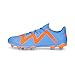 PUMA Mens Future Play Firm, Artificial Ground Soccer Cleats, Blue Glimmer-PUMA Mens White-Ultra Orange, 12.5