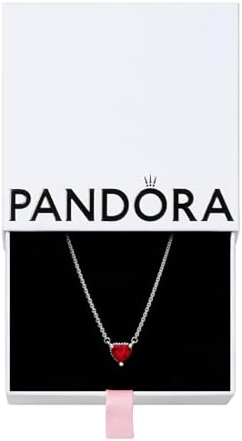 PANDORA Sparkling Heart Halo Pendant Collier Necklace - Adjustabl...