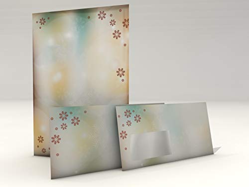 paperandpicture.de - Papel para cartas (con sobre de estrella de la ventana, 500 hojas y 500 sobres), diseño de reno