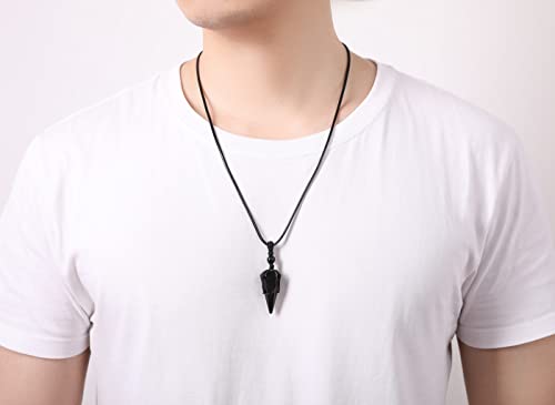 Image of XIANNVXI Healing Crystal Necklace for Men Jewelry Gift | Adjustable Black Rope Natural Gemstone Pendant