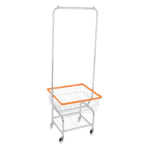 Steel-Wire-Laundry-CartLaundry-Basket-With-WheelsHeavy-Duty-Commercial-Laundry-Basket-Cart-with-Rod-Rack-1969x1575x7087in-D Steel Wire Laundry Cart,Laundry Basket With Wheels,Heavy Duty Commercial Laundry Basket Cart with Rod Rack 19.69x15.75x70.87in (D) - Image 1