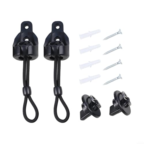 BlesConi Kit elástico para persiana enrollable, correa de tensión resistente al viento para accesorios de parasol, paquete de 2, negro/marrón/amarillo
