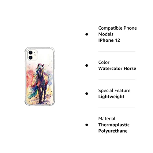 Pvflefkr Watercolor Horse For Iphone 12/12 Pro, Horse Painting Case For Iphone 12/12 Pro, Cool Tpu Bumper Case Cover #TOP5