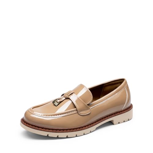 DREAM PAIRS Loafers for Women Slip On Loafer Comfortable Dressy Casual Business Office Shoes 7.5 Nude