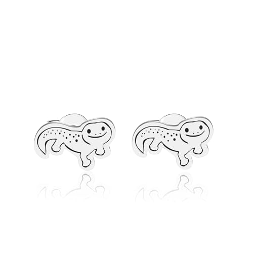 OKEYCH Leo-pard Ge-cko Lover Gift Leopard Gecko Stud Earrings Leop-ard G-ecko Owner Jewelry Who Loves Leo-pard G-ecko Gift