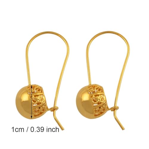 Boucles d'oreilles éthiopiennes en boule de couleur or, idée cadeau femme - 2