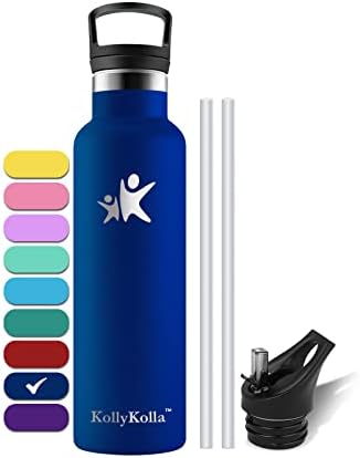 KollyKolla Kids Water Bottle with Straw | Toddler Water Bottle | Boys Girls Water Bottles for School | Stainless Steel Insulated Water Bottle | Leakproof, BPA Free | Metal Drinks Bottle Keeps Hot/Cold
