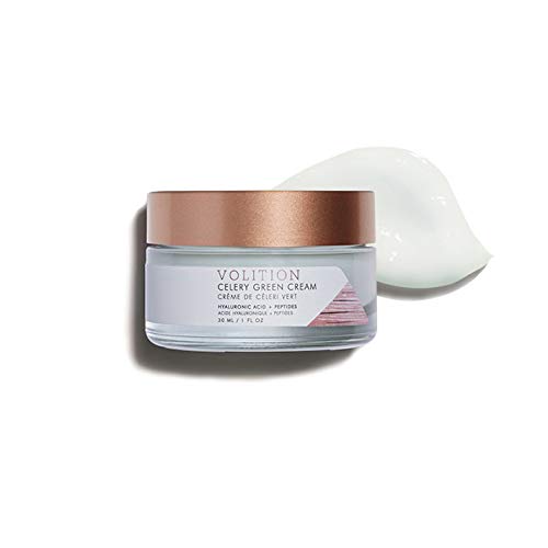 Volition Beauty Celery Green Cream with Hyaluronic Acid and Peptides - Purifies, Minimizes Pores and Controls Oil, 30ml/1oz | Vegan, Paraben-Free and Phthalate-Free
