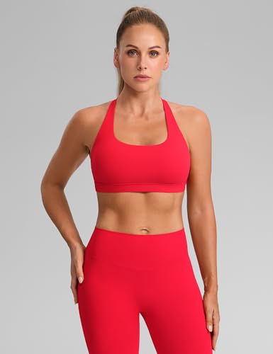 Image of CRZ YOGA Butterbreeze Criss Cross Back Sports Bra | Medium Support, Removable Pads, Training, Fast Dry, Square Neck, Strappy, for Women