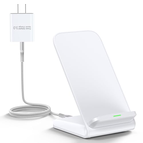 15W Fast Android Cell Phone Wireless Charger Stand Charging Pad Compatible for Google Pixel 9 Pro/8/7/6/5,Wireless Charger Fast Charging for Samsung Galaxy S24 S23 Ultra Plus/S23FE,with 18W QC Adapter