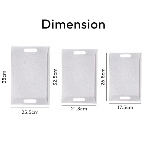 Image of U.P.C Tray Set for Serving /Serving Tray Set of 3 / Premium Printed Tray for Serving /Multi-Use Nashta Plate (Small, Medium & Large) (Multicolour)
