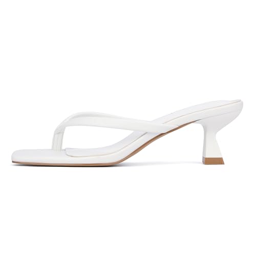 Kitten Flip Flop Thong Low Heels for Women Square Open Toe Slip On Heeled Sandals2