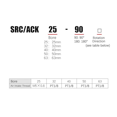 Cylindre de serrage rotatif pneumatique ACK63-180R pour l'automatisation industrielle - 3
