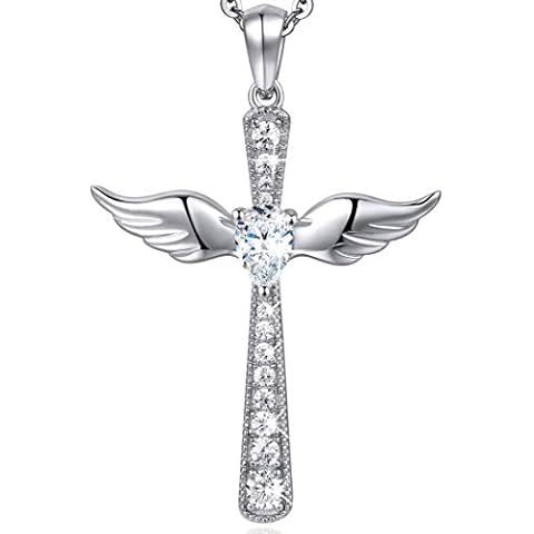 Cross Necklace Silver Pendant Necklace for Women Men 925 Sterling Silver Necklace for Children Girls Boys Cover