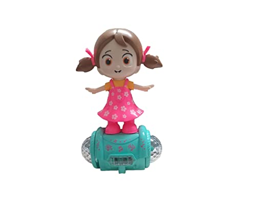 Image of VGRASSP 360 Degree Rotating Skate Musical Dancing Girl Toy with Flashing Lights & Bump and Go Action Doll for Toddlers and Girls