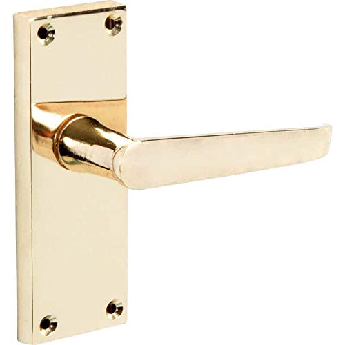 Designer Levers 1 paire de poignées de porte victoriennes droites en laiton poli Cover