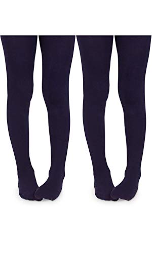 Jefferies Socks Girls Classic Cotton Tights 2 Pair Pack