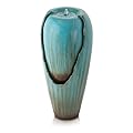 Alpine Corporation Turquoise Jar Water Fountain - Outdoor Waterfall for Garden, Patio, Deck, Porch - Yard Art Decor