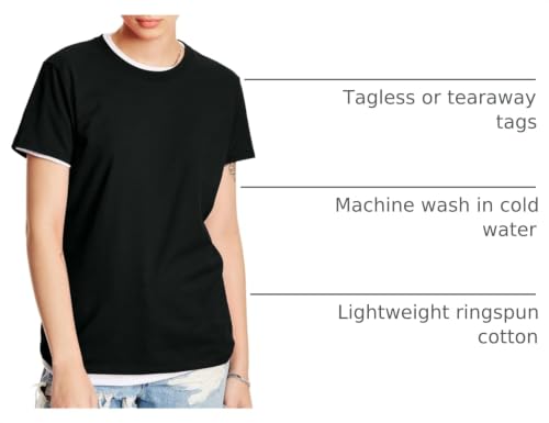 Image of Hanes Women's Perfect-T Crewneck T-Shirt, Lightweight Cotton Short Sleeve Tee for Women