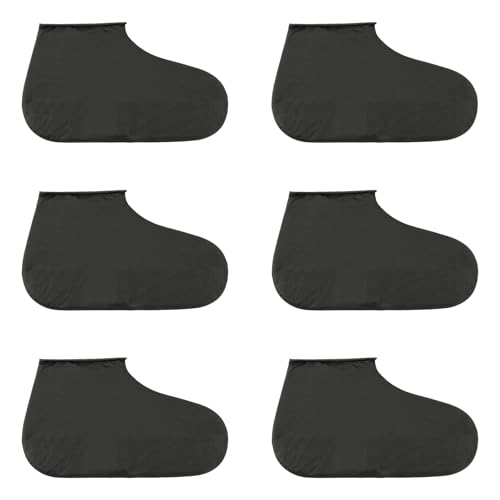 Shengxi 3 Pares Cubre Zapatos Impermeable, Negro Cubrezapatos Reutilizables Cubrezapatillas Antideslizantes Cubrezapatos de Silicona para Mujeres Hombres Lluvia Día de Nieve Playa Caminos Fangosos