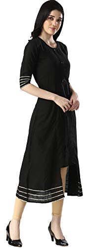 Image of OM SAI LATEST CREATION Designer Slub Cotton Fully Stitched Anarklai Kurti for Women & Girls on Jeans Palazzo or Skirt (Plus Size Upto 2XL)-(Grey)