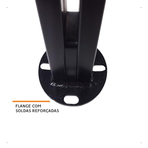 Coluna Torre Aço Inox 50cm (guarda-corpo) (Preto)