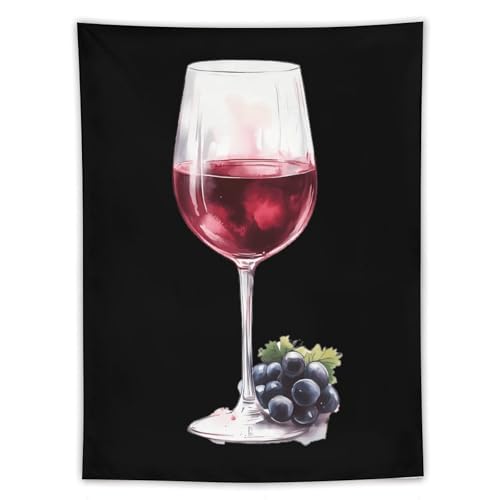 Tapiz de vino tinto vertical para decorar tu salón con un toque divertido y único