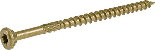 Power Pro 48600 Wood Screws, #9 x 3", Premium Outdoor Deck Screws, Rust Resistant, Epoxy Coated Bronze, 1lb Box, 83 pcs
