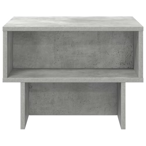 Table basse gris béton 48x46x35 cm avec rangement double étagère - 6