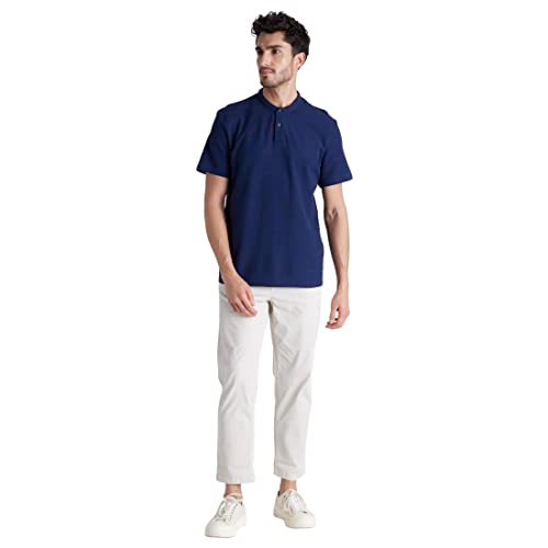 Image of Celio Men Solid Off-White Trousers