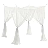 Vestamore Betthimmel aus Polyester, Weiß, vier Ecken, Moskitonetz für King- und Queensize-Betten, mit Ankern und Haken, ideal für die Kleinen