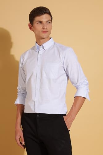 Image of Fyltr Men's Regular Fit Shirt - Full Sleeve | Functional Pocket | Button Down Collar | Formal Shirts for Men