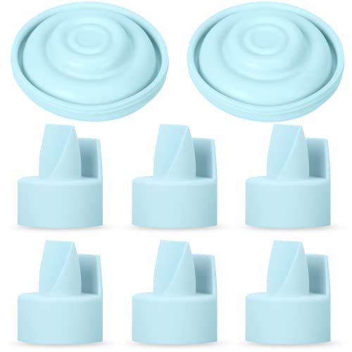 Image of [8-Count] Papablic Duckbill Valves and Silicone Membrane Compatible with Spectra S1, S2 and 9 Plus Breastpumps, Not Original Spectra Pump Parts, BPA/DEHP Free, Blue