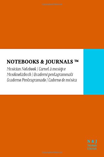 Cuaderno de Música Notebooks & Journals, Pocket, Naranja, Tapa Blanda: (10.16 x 15.24 cm)(Cuaderno Pentagramado, Libreta Pentagrama, Bloc de Música) (Spanish Edition)