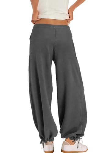 Nirovien Womens Wide Leg Sweatpants Lounge Baggy Pants Elastic Waist Casual Cargo Sweat Pants with Pockets4