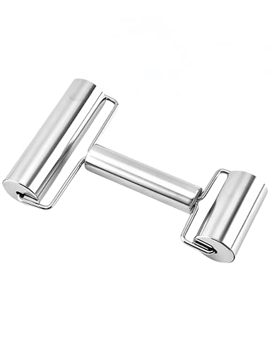 Bepisof 1Pack Stainless Steel H Shape Smooth Non Stick Rolling Pin,Pizza Dough Roller for Home Kitchen Baking Cooking