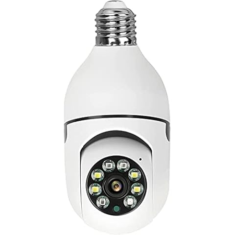 2MP Smart Life E27 Bulb Lamp Camera, 1080P Wifi PTC IR Night Vision Home Security Camera with Automatic Tracking Cover